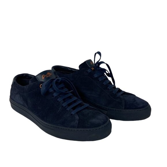 GoodMan Brand Blue Suede Sneakers Size 8 Edge Leather Made In Italy Nordstrom - Picture 2 of 8